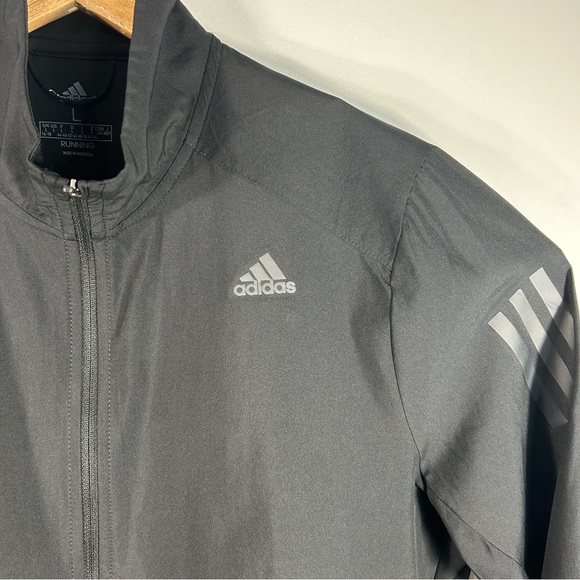 Adidas Running Black Full-Zip Running Windbreaker Jacket Zip Pocket; Women’s LG - Picture 5 of 14